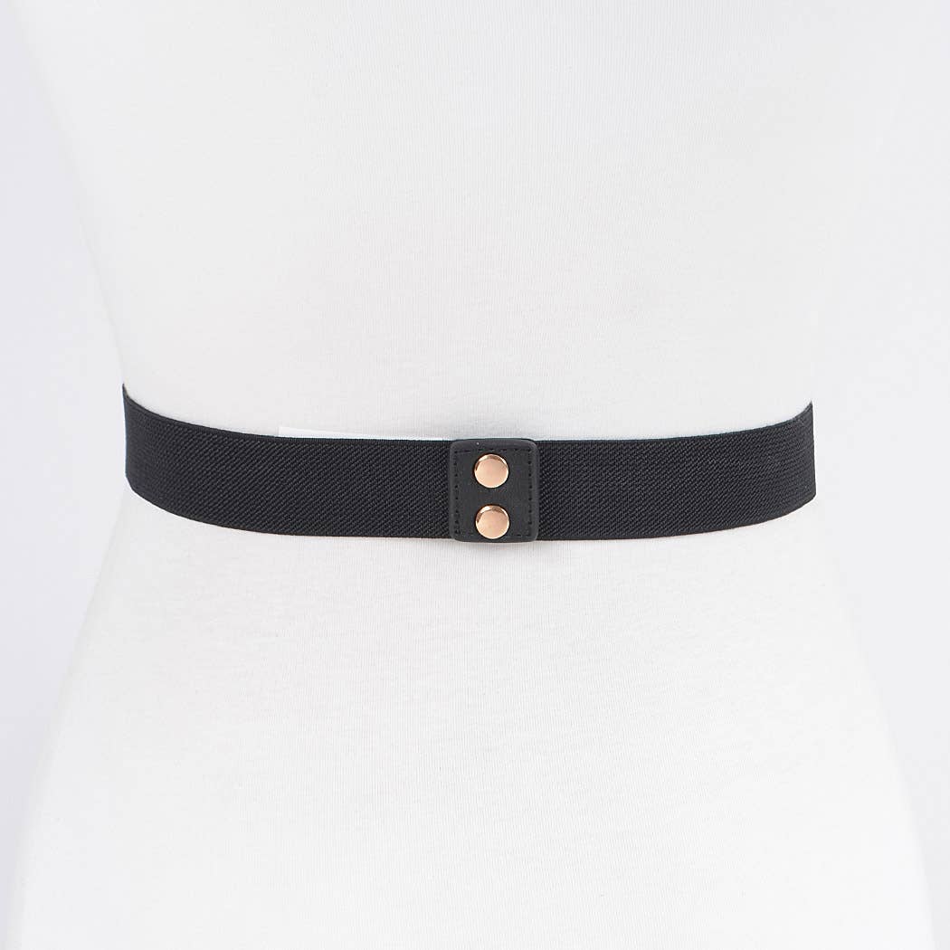 Multi Metal Buckle Elastic Plus Size Belt: BKGD