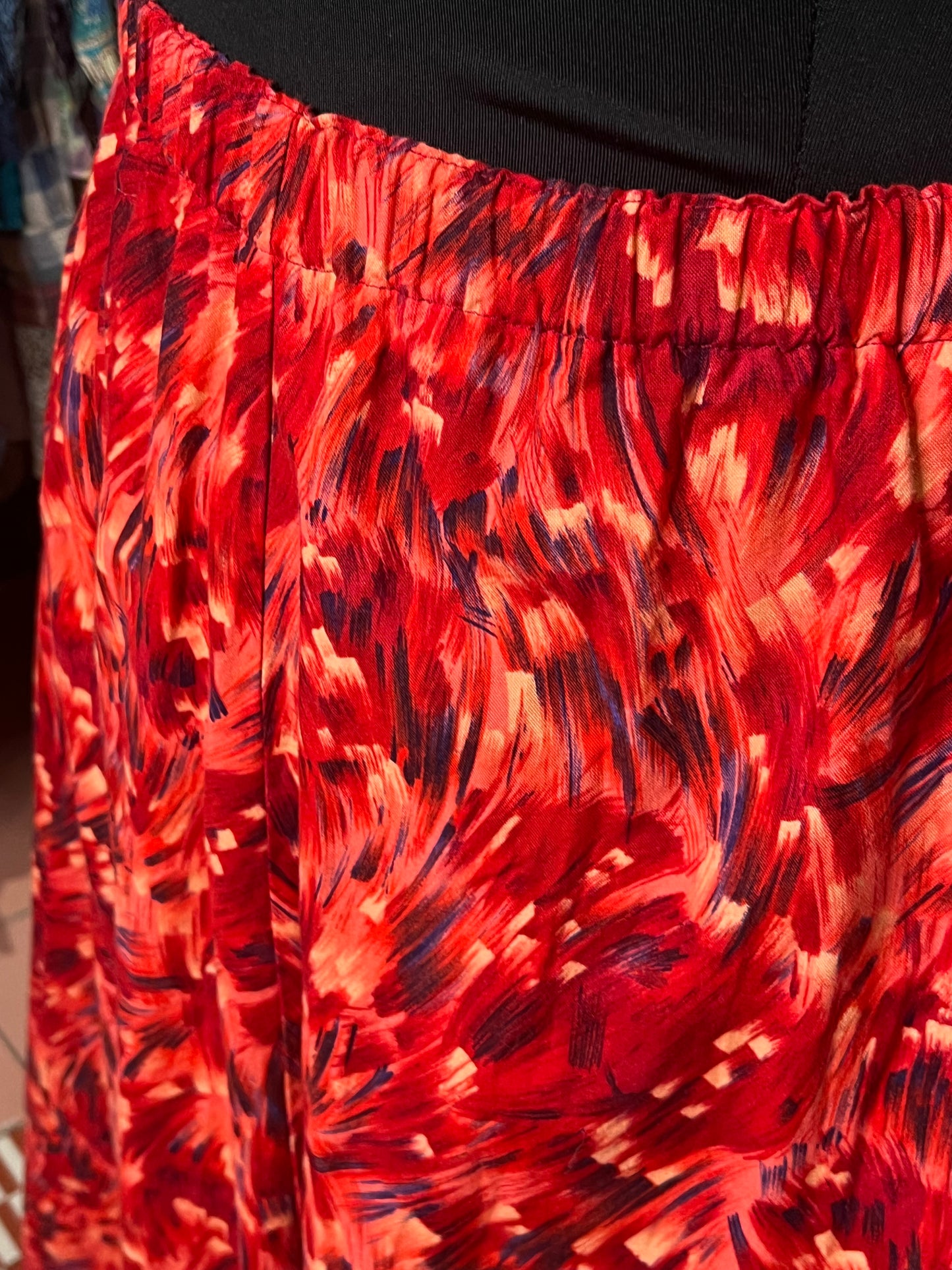 Handmade Red Cotton Skirt (1X)