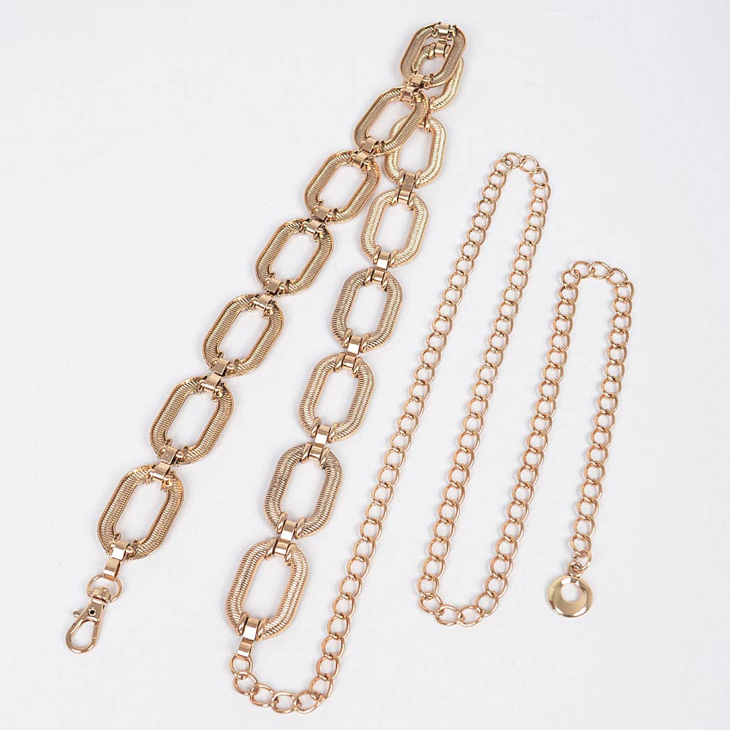 Oval Metal Plus Size Chain Belt: SL