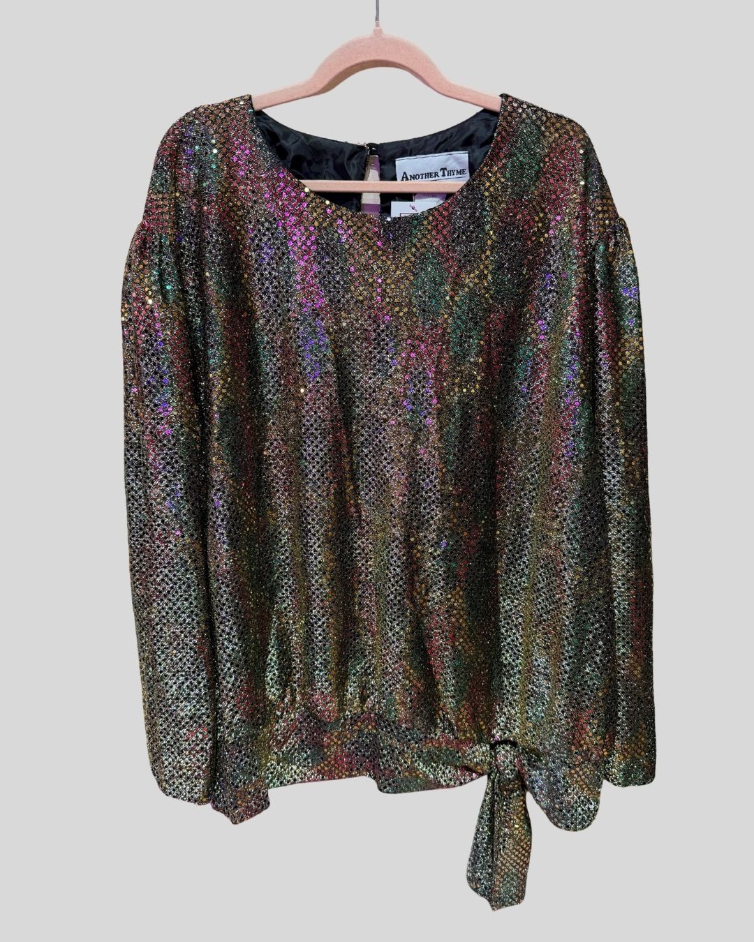 VINTAGE Another Thyme Gold Rainbow Metallic Blouse (26)