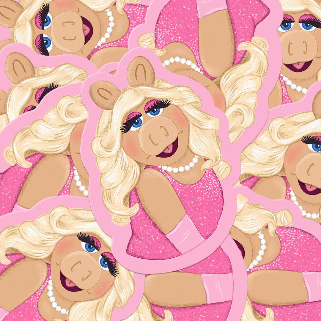 Miss Pig Puppet Vinyl Sticker
