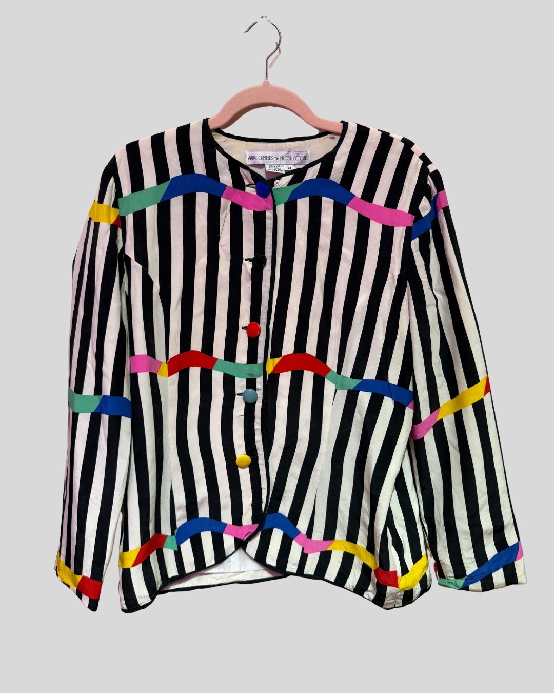Vintage Umi Collections Striped Silk Button Down (14)