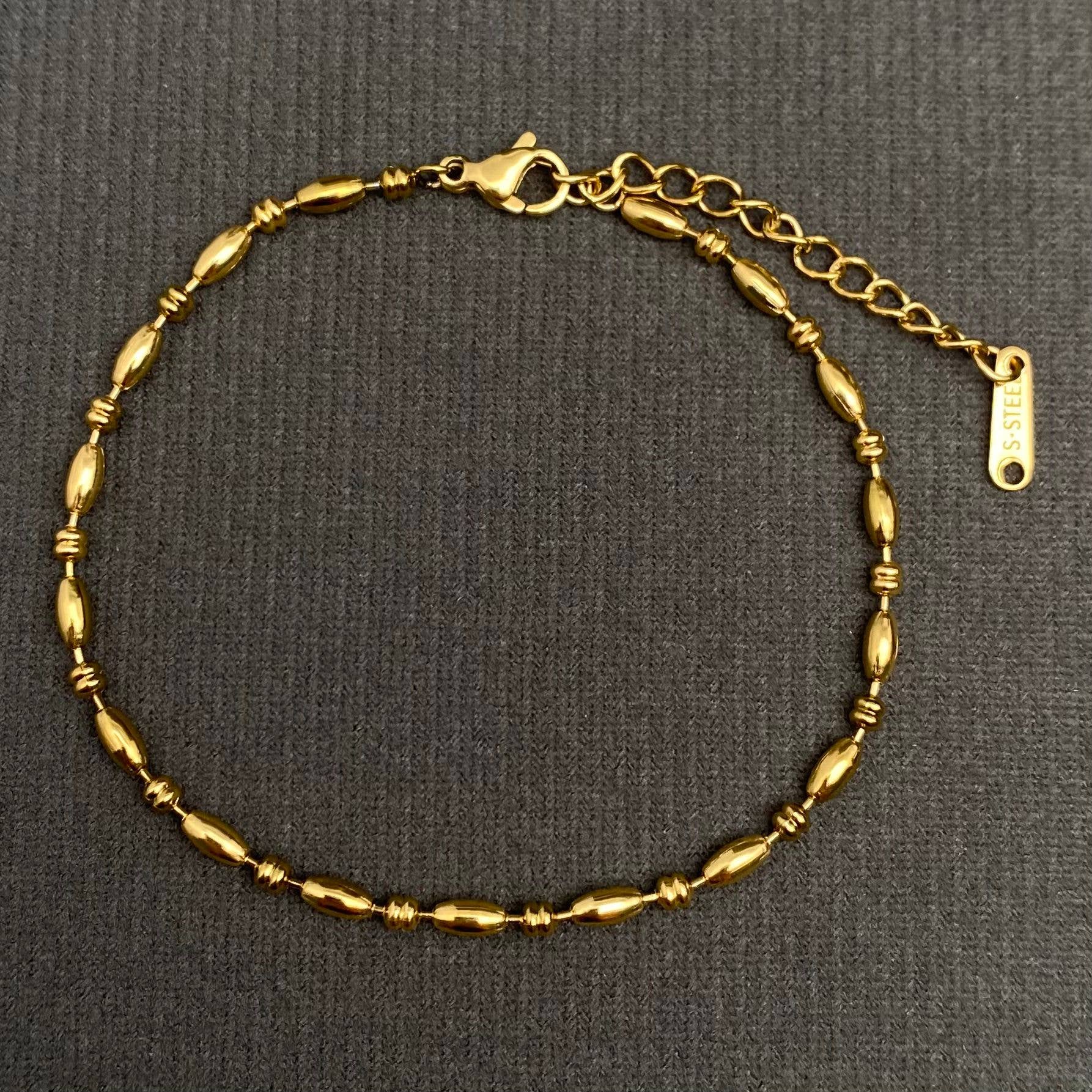 Glossy 18K Gold Plated Stainless Steel chain  Bracelet - FGS
