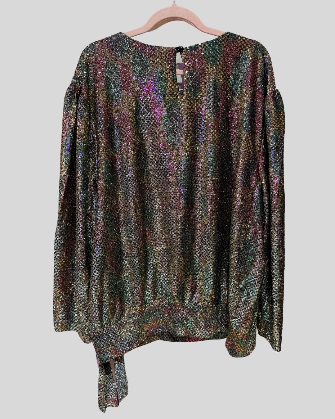 VINTAGE Another Thyme Gold Rainbow Metallic Blouse (26)