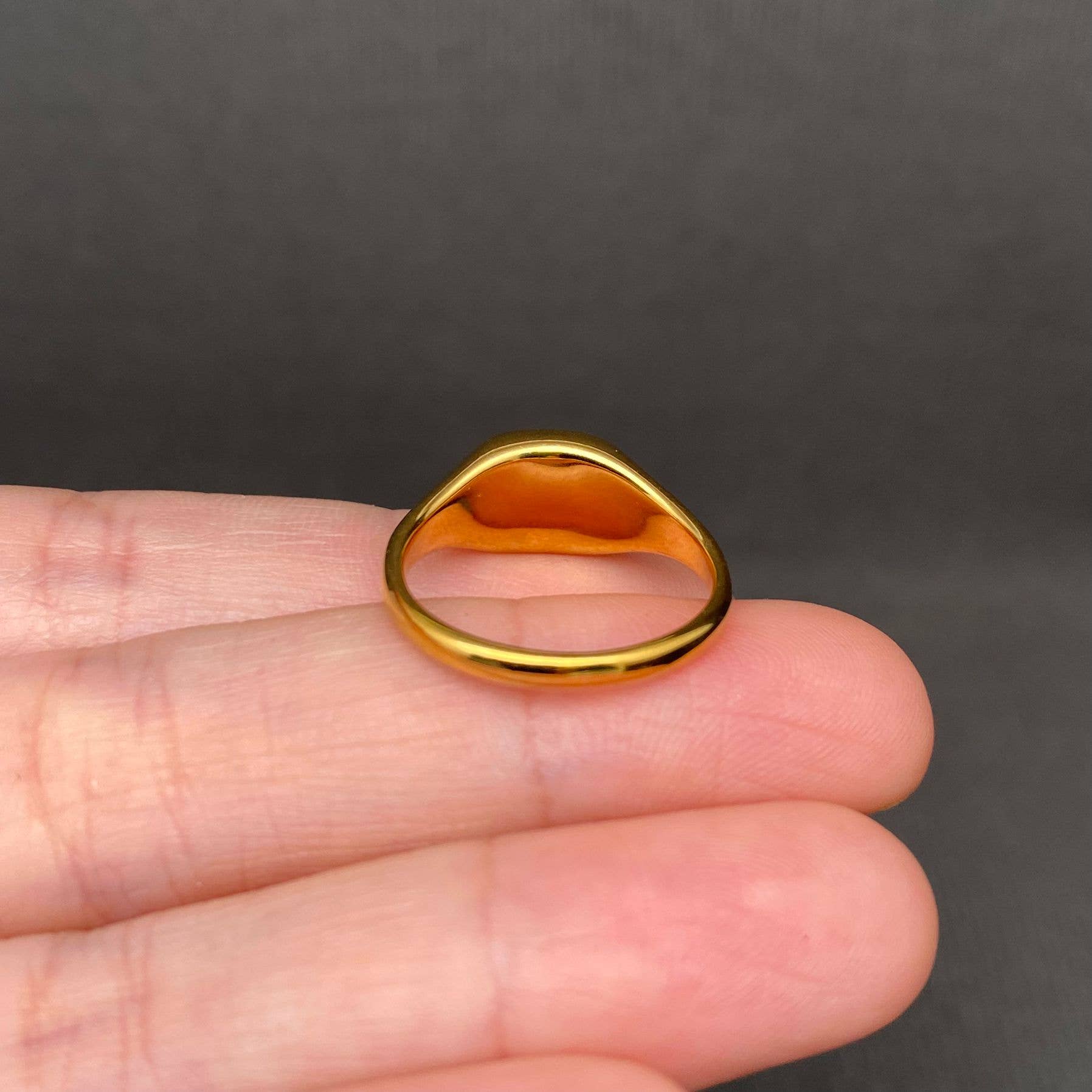 Zircon inlaid  18K Gold Plated Stainless Steel Ring - FGS: Blue / 10