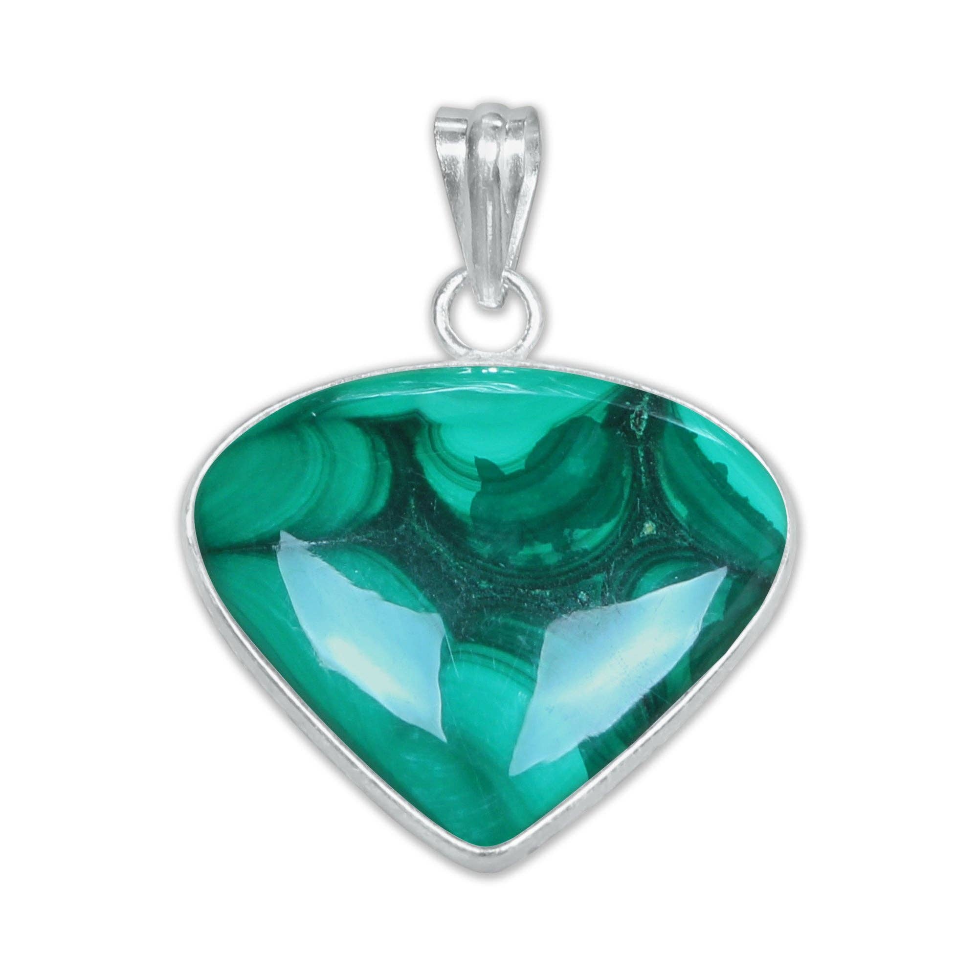 Malachite Minimalist Pendants – Silver-Plated, Handmade, Rich Green | Wholesale: 5 Pendants