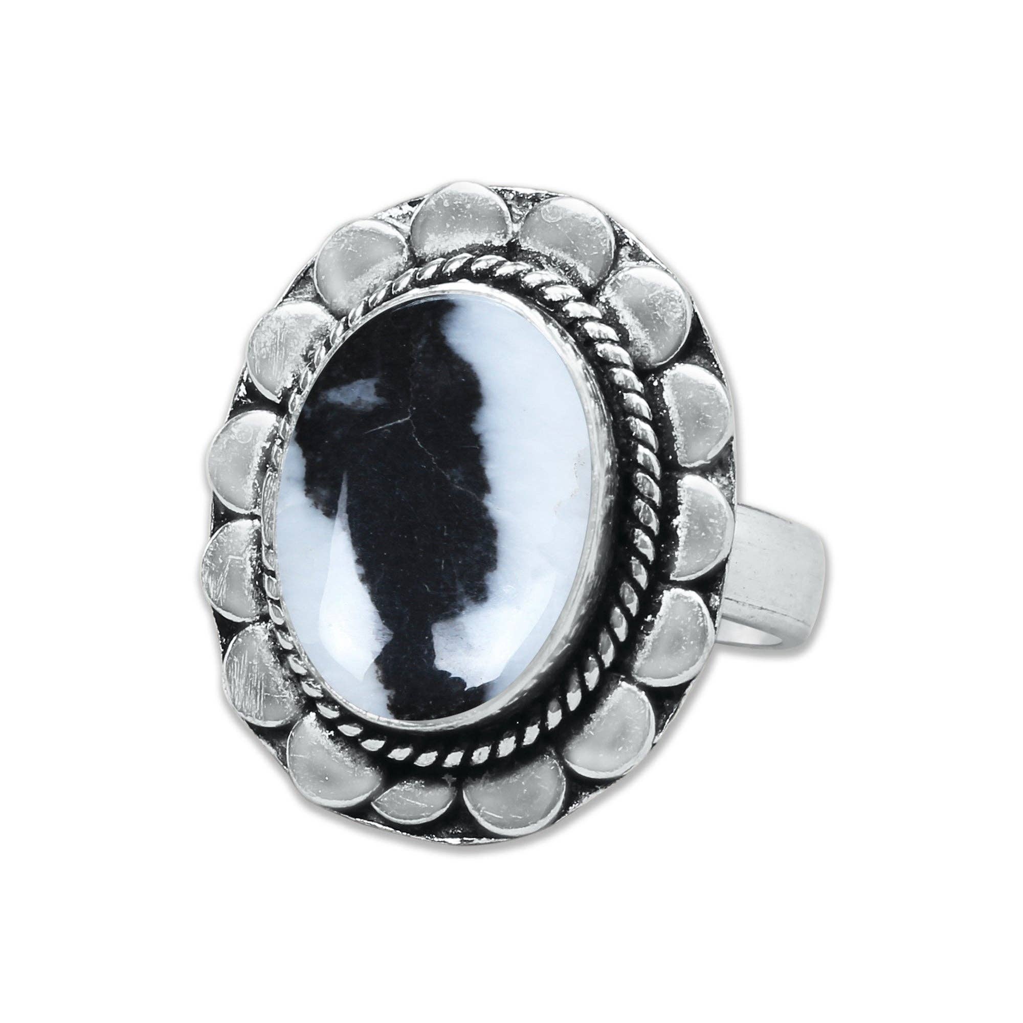 Buffalo Turquoise Rings – Handmade, Silver-Plated, Boho Style: 10 Rings