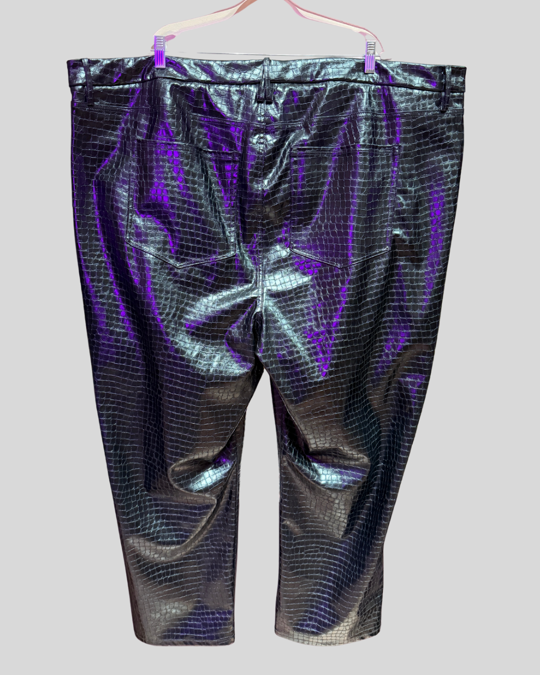 Good American Black Croc Faux Leather Pants (28)