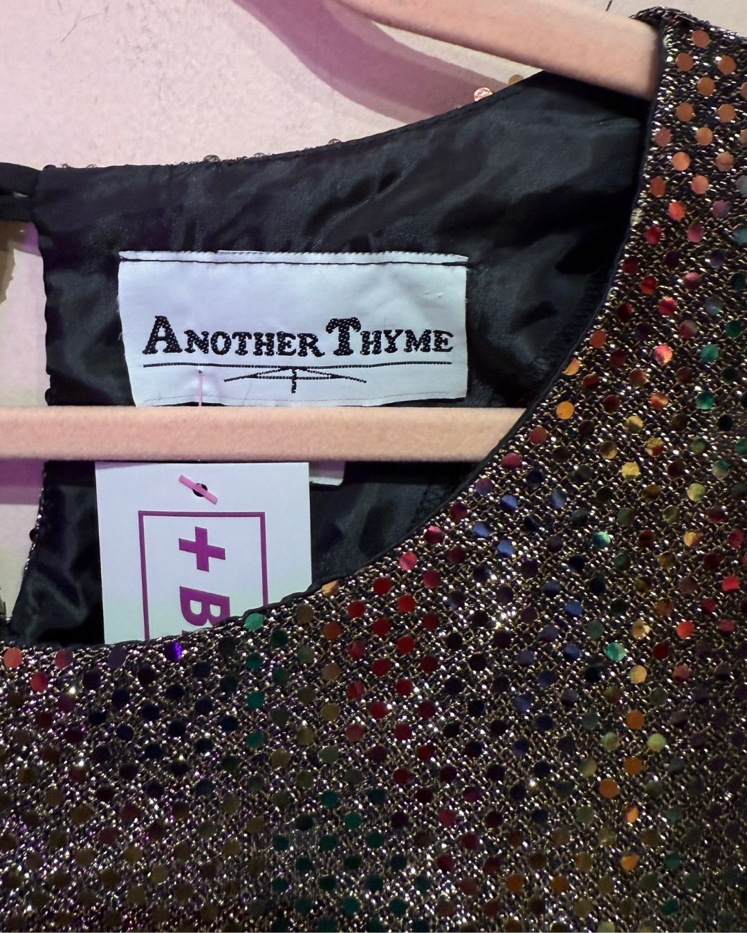 VINTAGE Another Thyme Gold Rainbow Metallic Blouse (26)