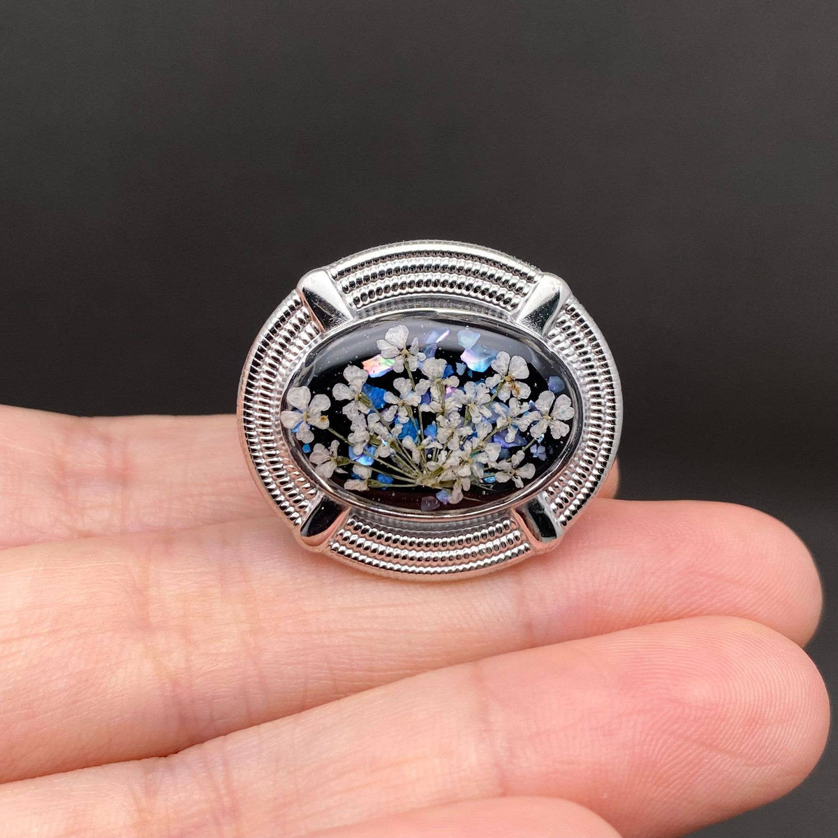 Dried Flowers Geometric 18K Gold Plated S.teel Ring - PDF: Style E