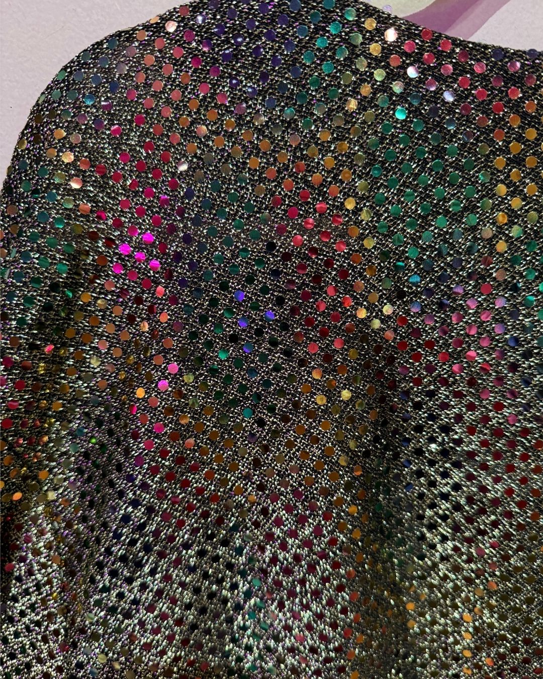 VINTAGE Another Thyme Gold Rainbow Metallic Blouse (26)