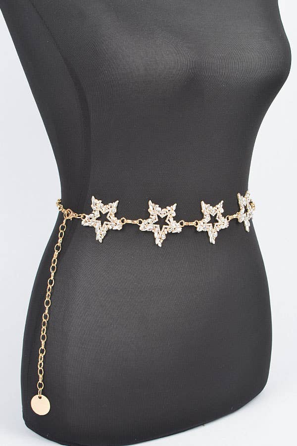 Glass Star Plus Size Chain Belt: SL