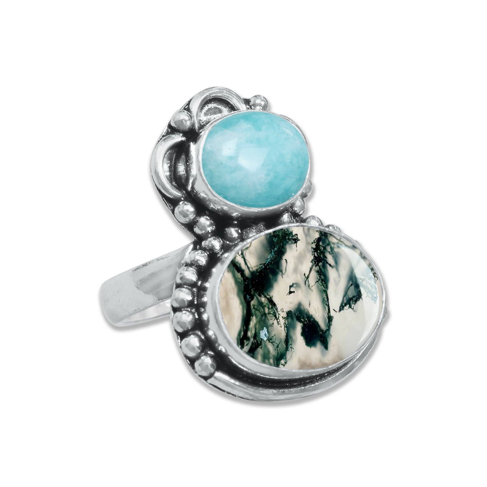 Multi-Stone Rings – Silver-Plated, Handmade, Boho Gemstone Combinations (US Sizes 6–10, Non-Adjustable) | Wholesale: 10 Rings