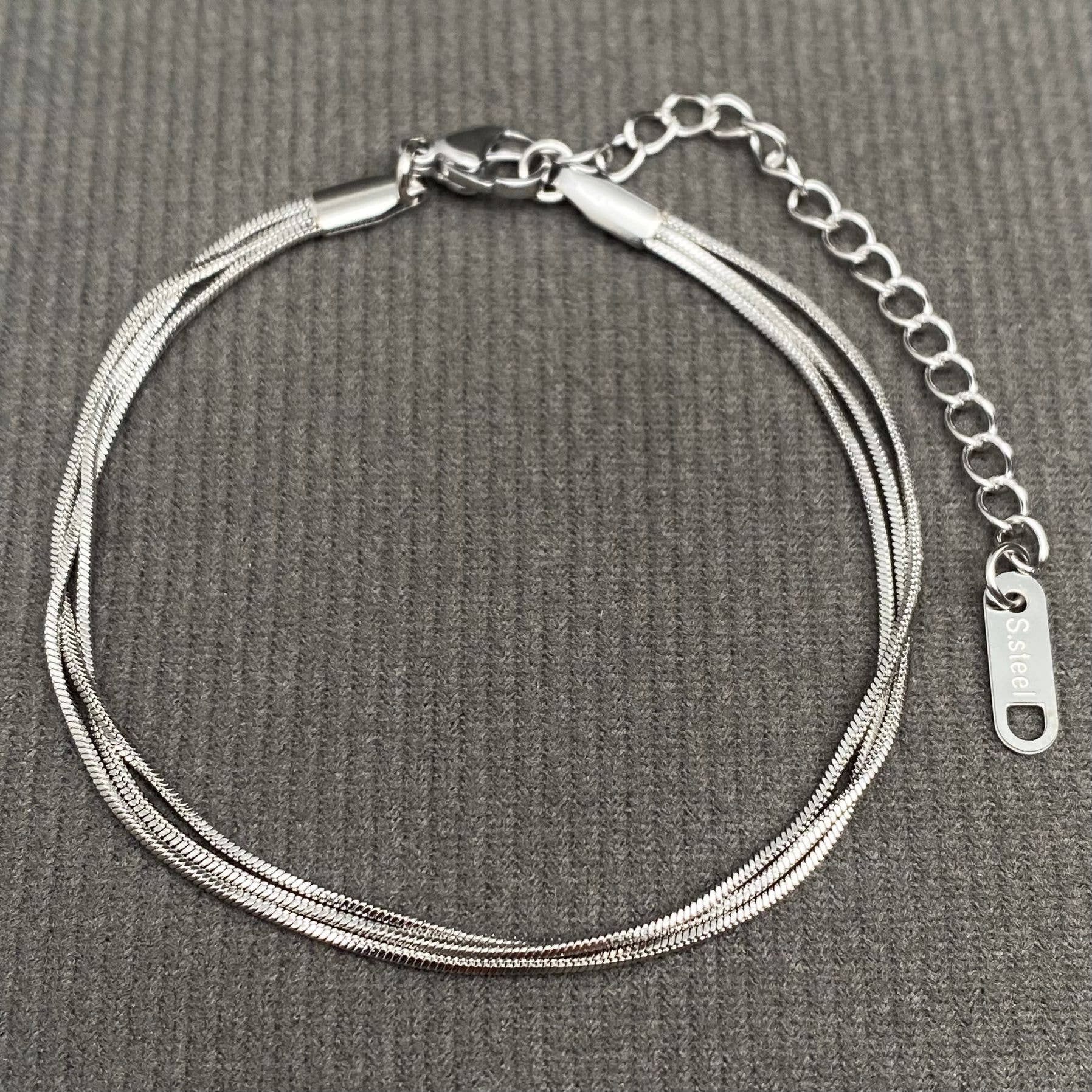 3 Chains 18K Gold Plated Stainless Steel Bracelet - FGS: Golden