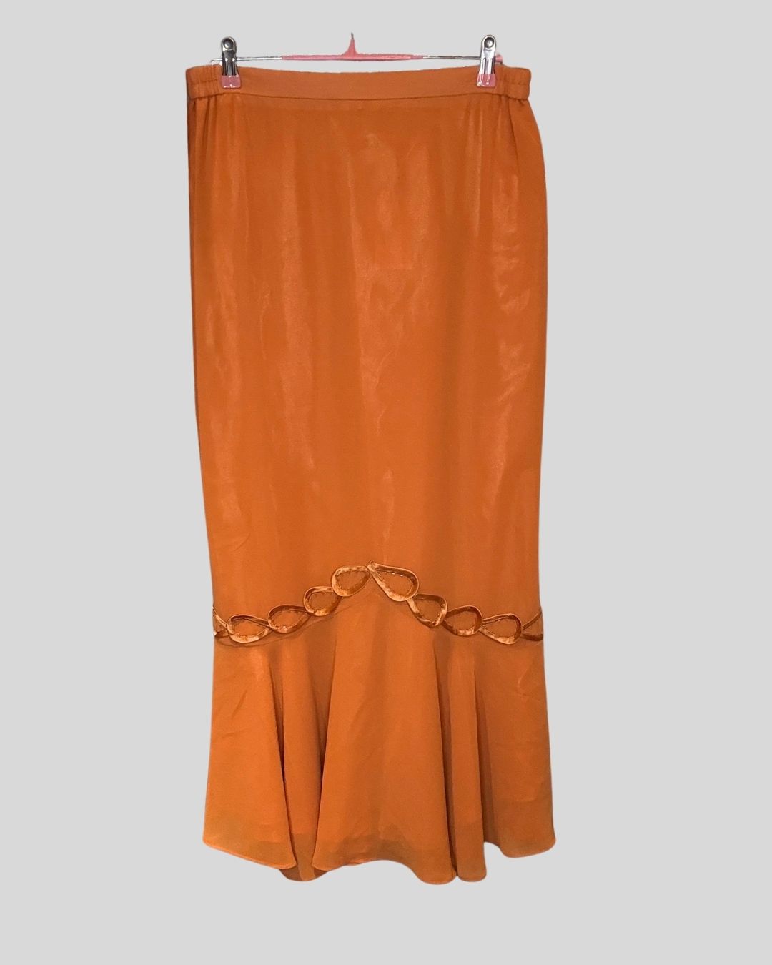 VINTAGE TALLY TAYLOR orange trumpet skirt (14)