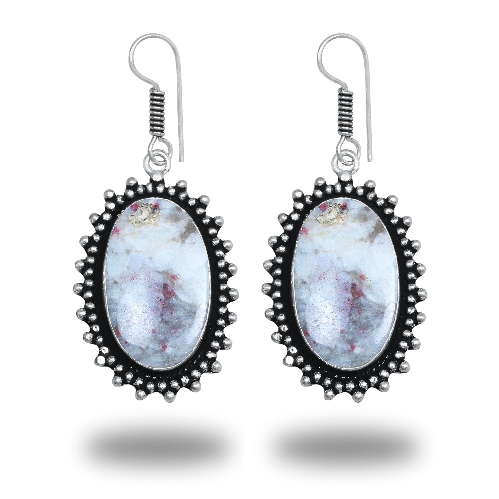 Boho Designer Earrings – Silver-Plated, Handmade, Assorted Gemstones | Wholesale: Pack of 20