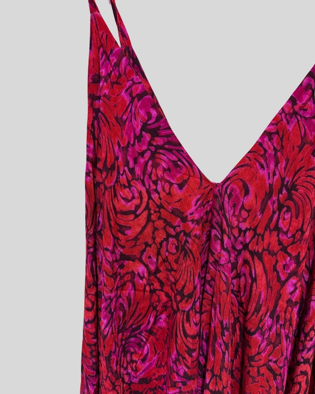 Unbranded Pink/Red Swirl Tank Jumpsuit (1/2x)
