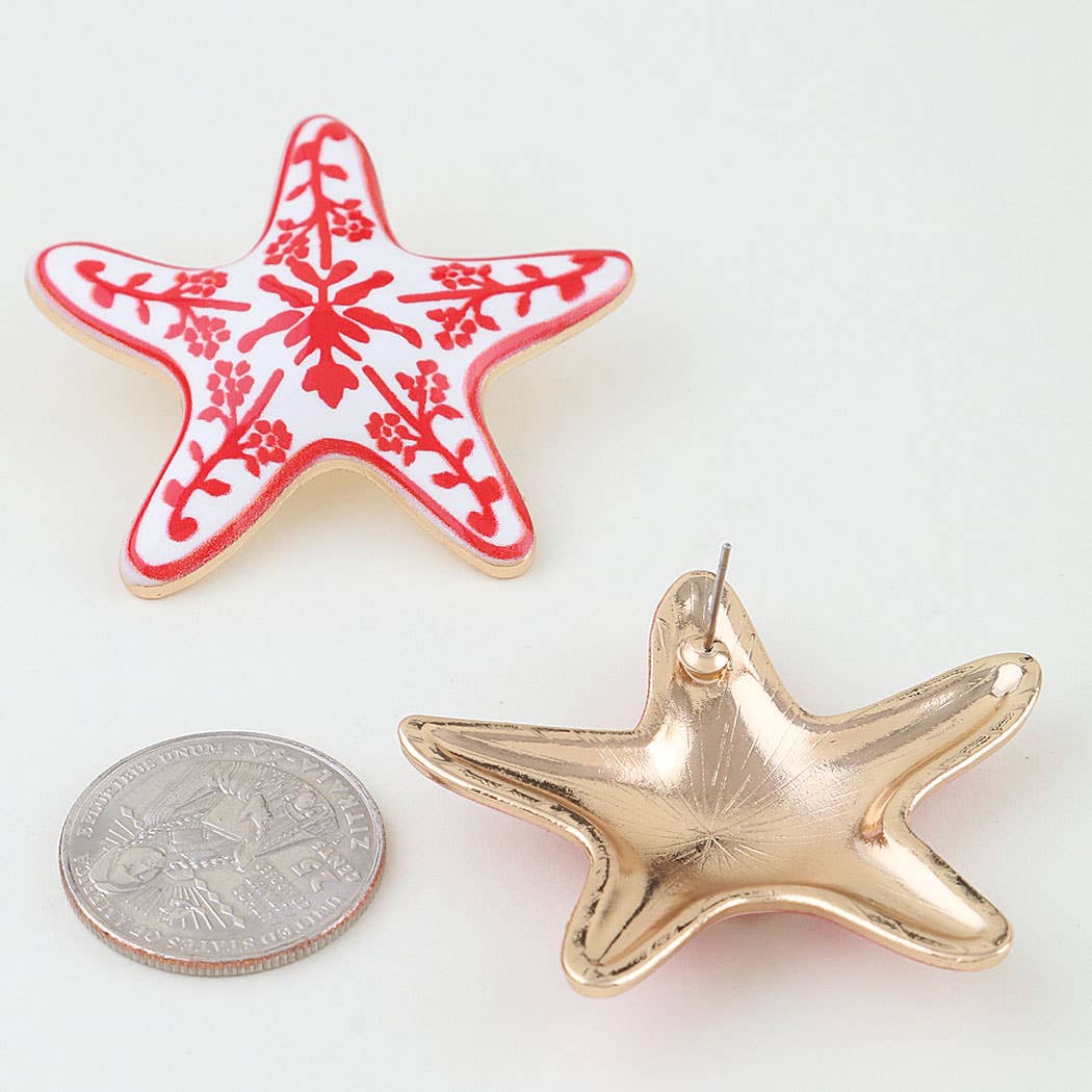 Antique Starfish Stud Earrings: BL