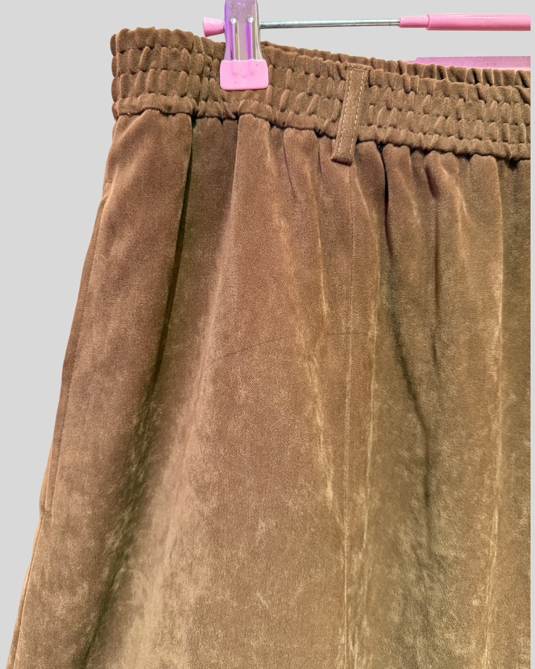 Vintage The Tog Shop Brown Faux Suede Skirt (20)