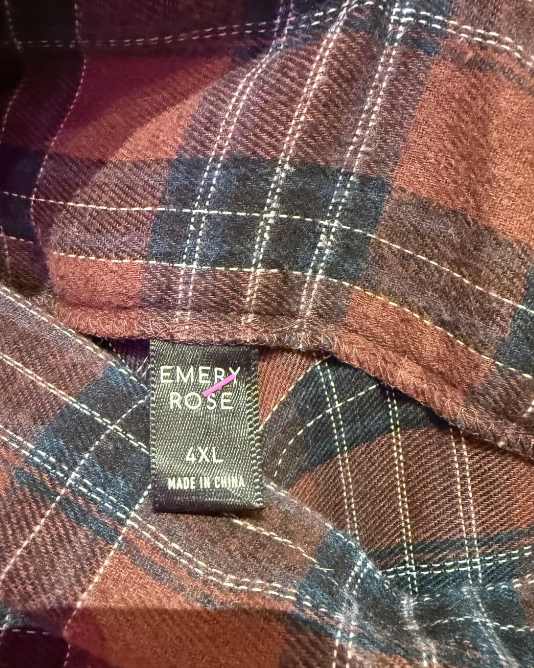 Emery Rose Brown Plaid Maxi Skirt (fits 3X)