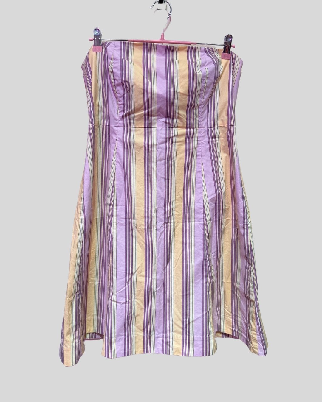 Gap Stretch Purple/Cream Strapless Dress (14)