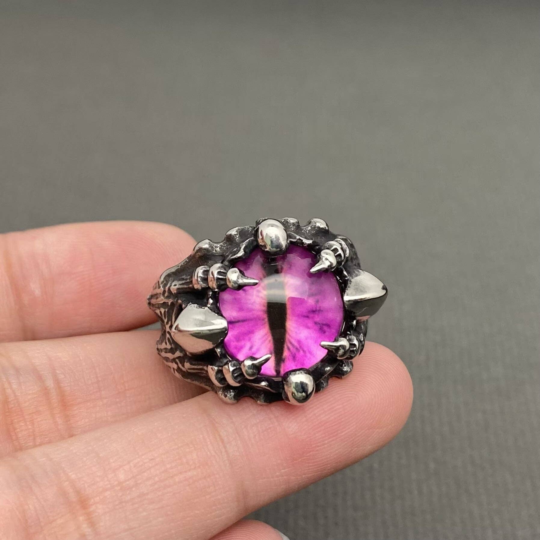 Purple Devil's Eye Ring Men's Stainless Steel Ring - MJ/MR: 10