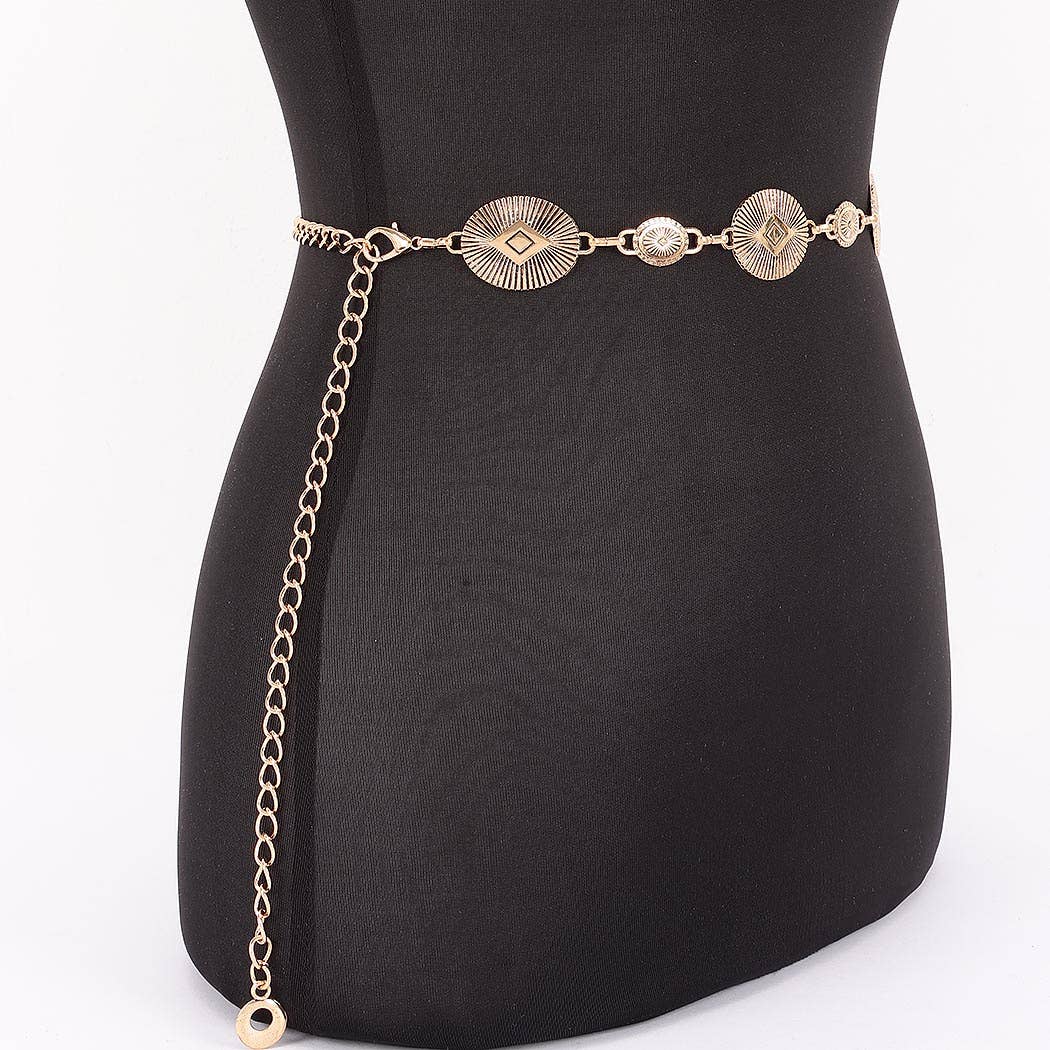 Vintage Metal Chain Plus Size Belt: GD