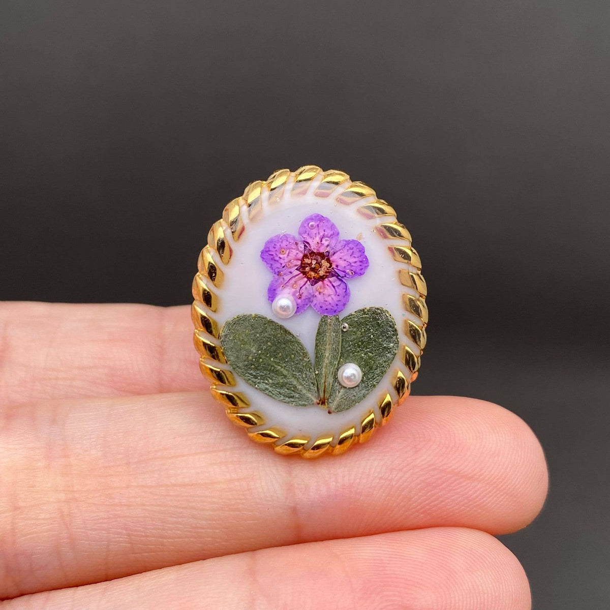 Dried Flowers Geometric 18K Gold Plated S.teel Ring - PDF: Style E