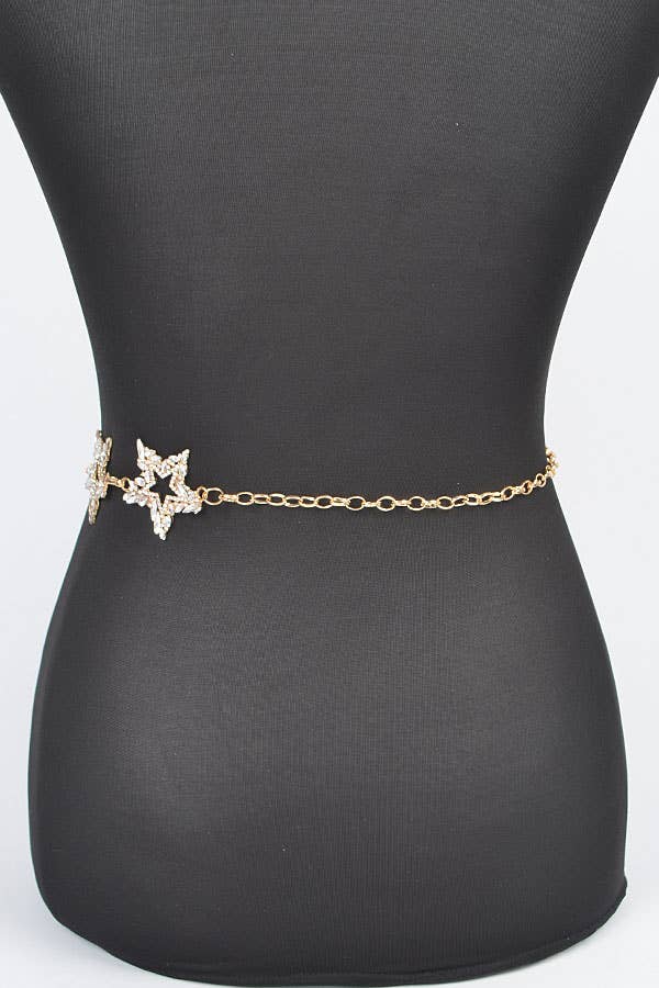 Glass Star Plus Size Chain Belt: SL