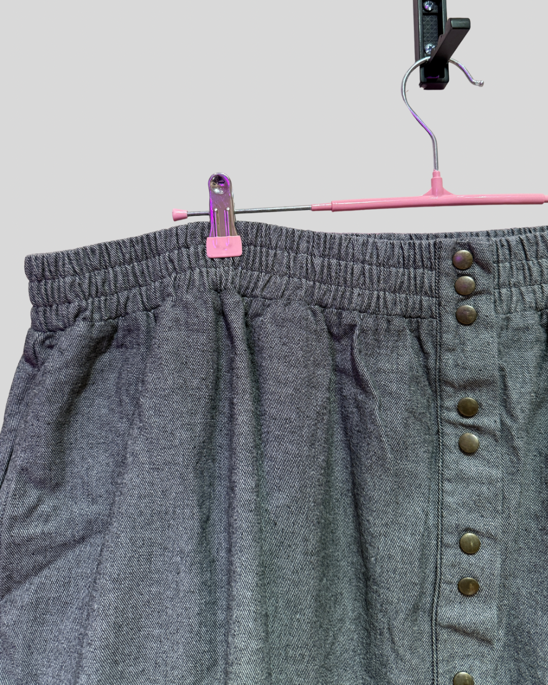 Connally McDougal Heather Grey Button Front Skirt (3X)