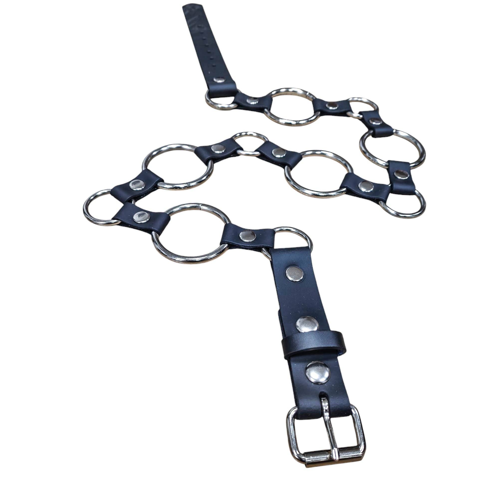 Genuine Leather Silver Ring Belt 42.5-47 Waist