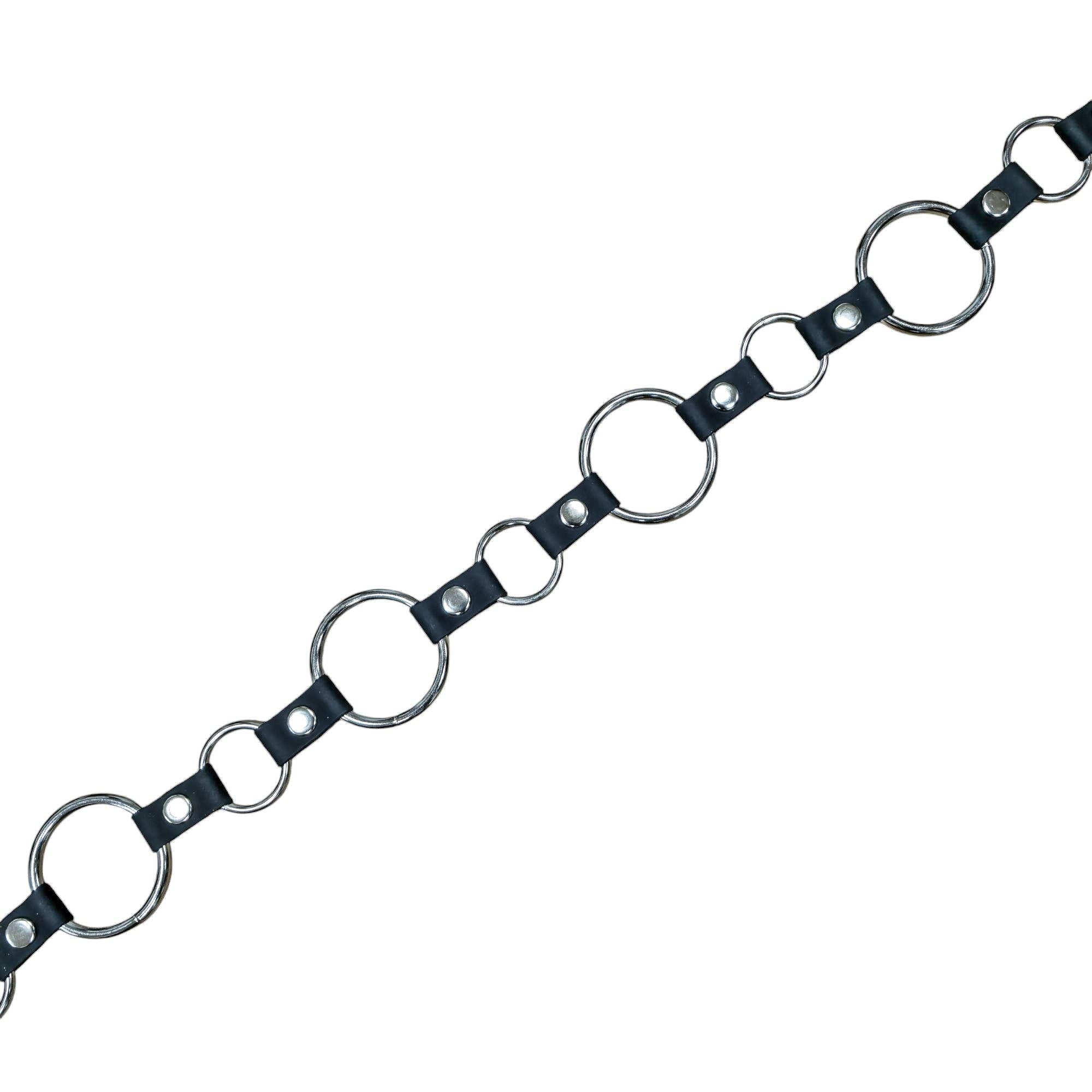Genuine Leather Silver Ring Belt 42.5-47 Waist