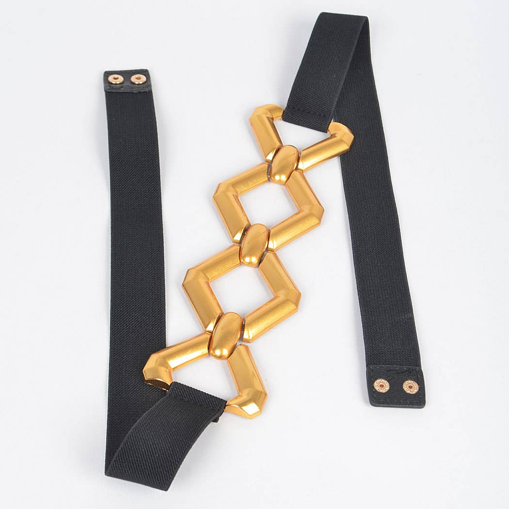 MULTI METAL BUCKLE ELASTIC PLUS SIZE BELT: BKGD