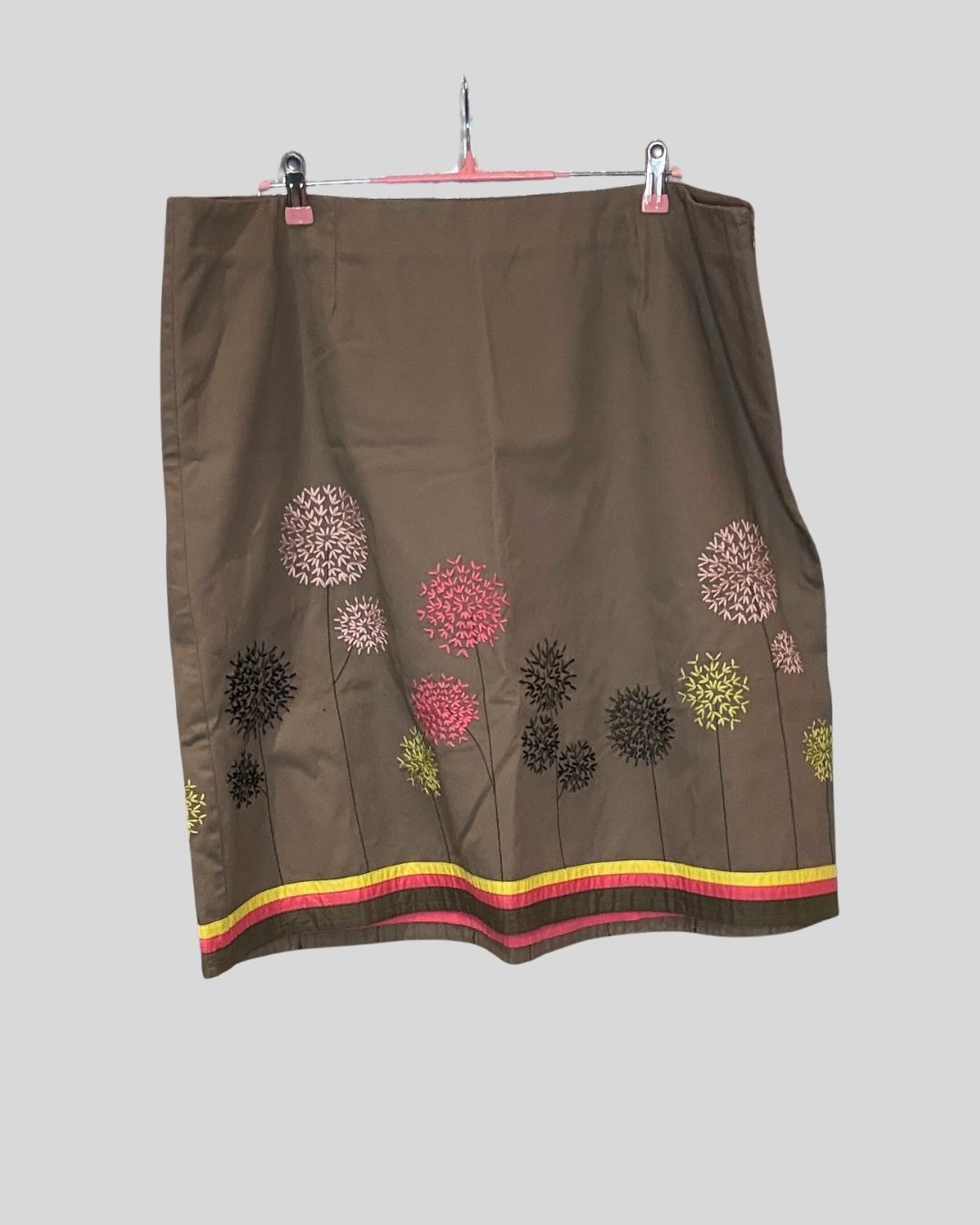 Boden Brown Embroidered Skirt (18)