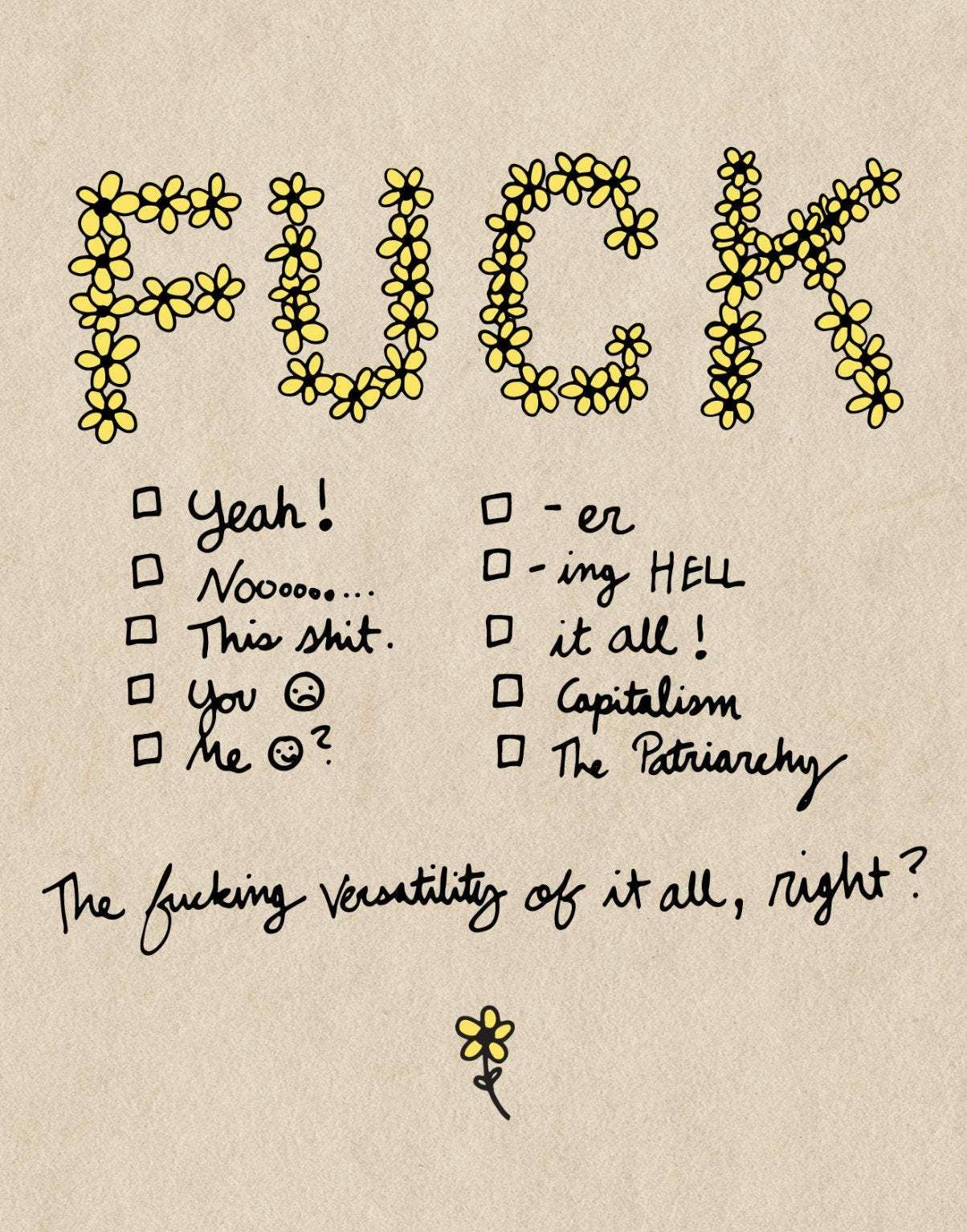 Holler Greetings - Fuck Checklist | Greeting Card