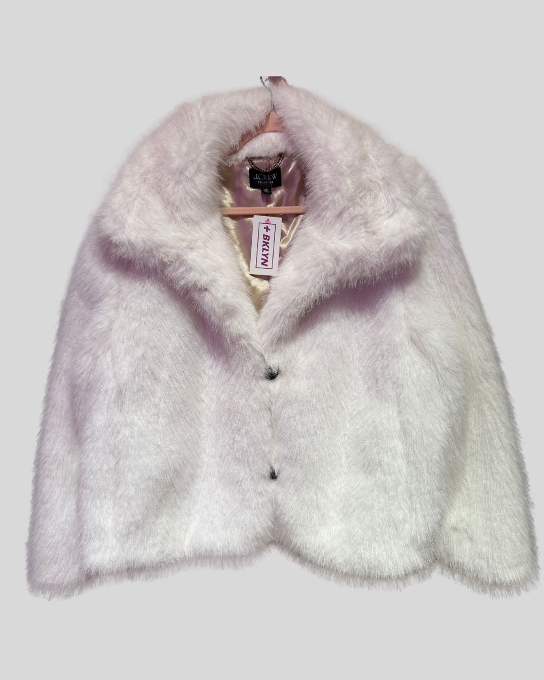 Jcrew collection white faux fur jacket (XXL)