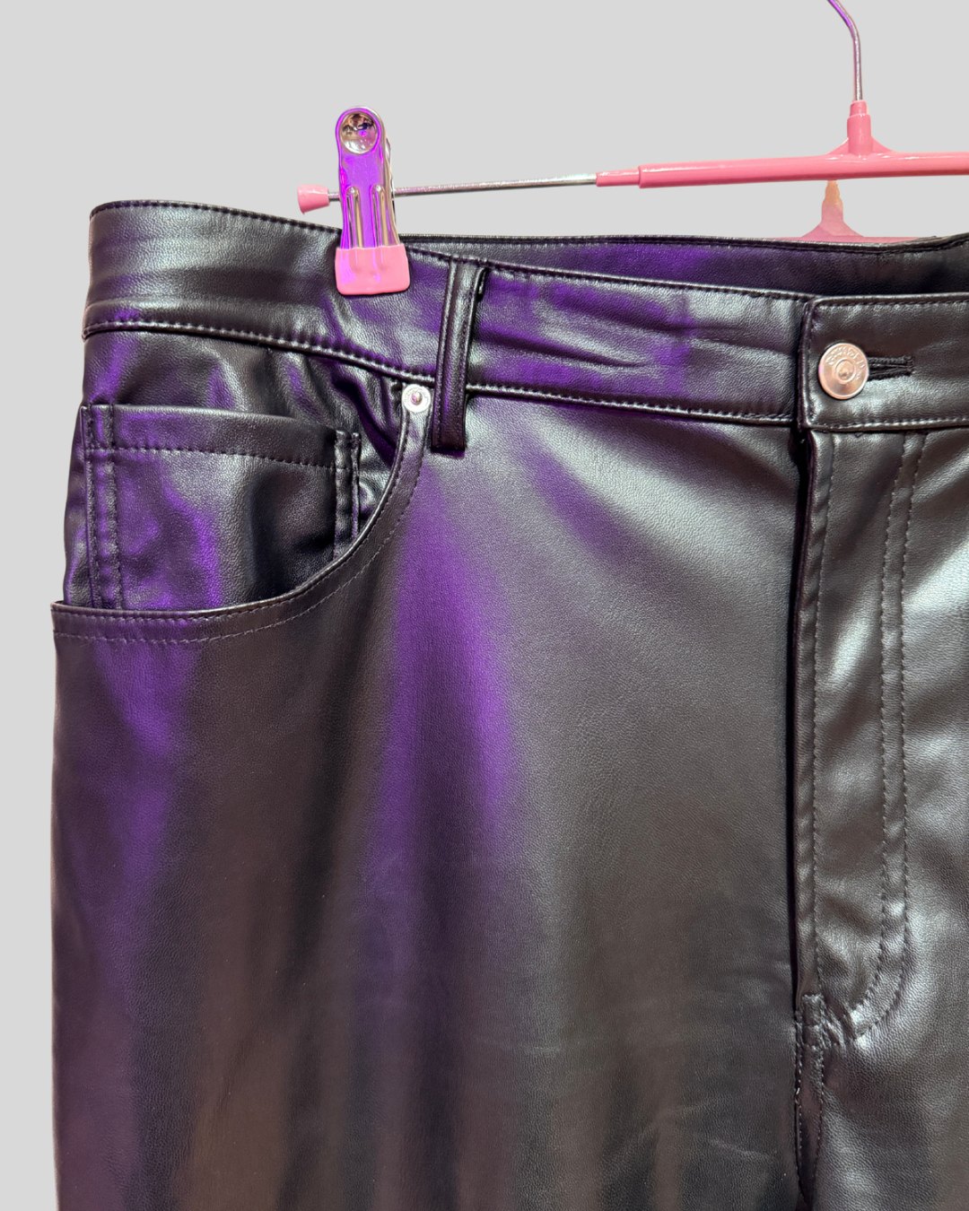 Divided Black Faux Leather Pants (16)