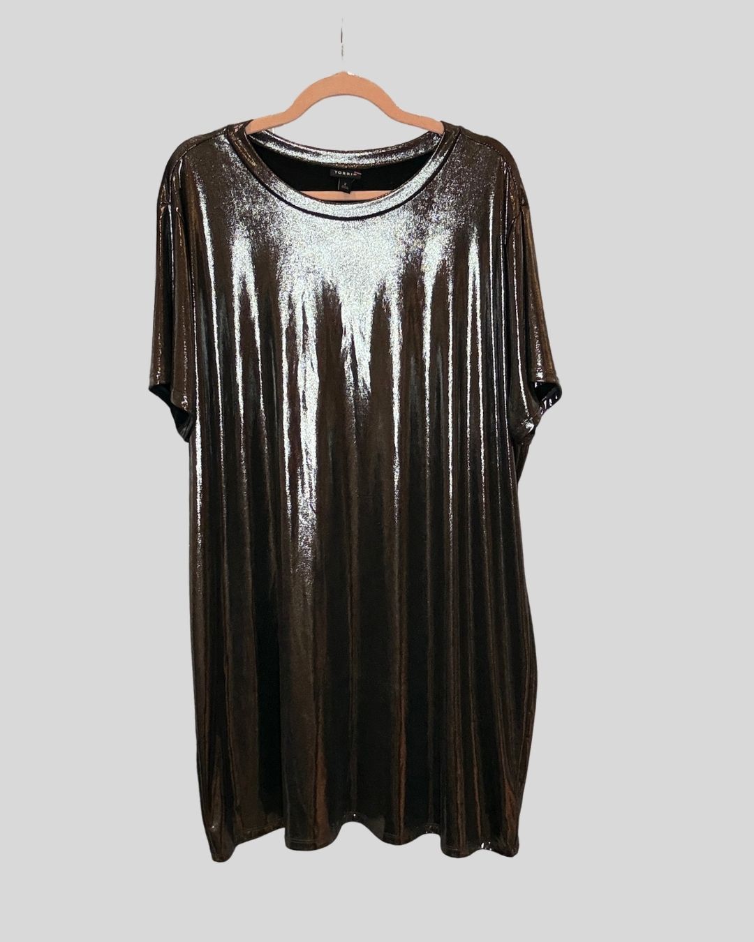 Torrid silver metallic tee dress (2)