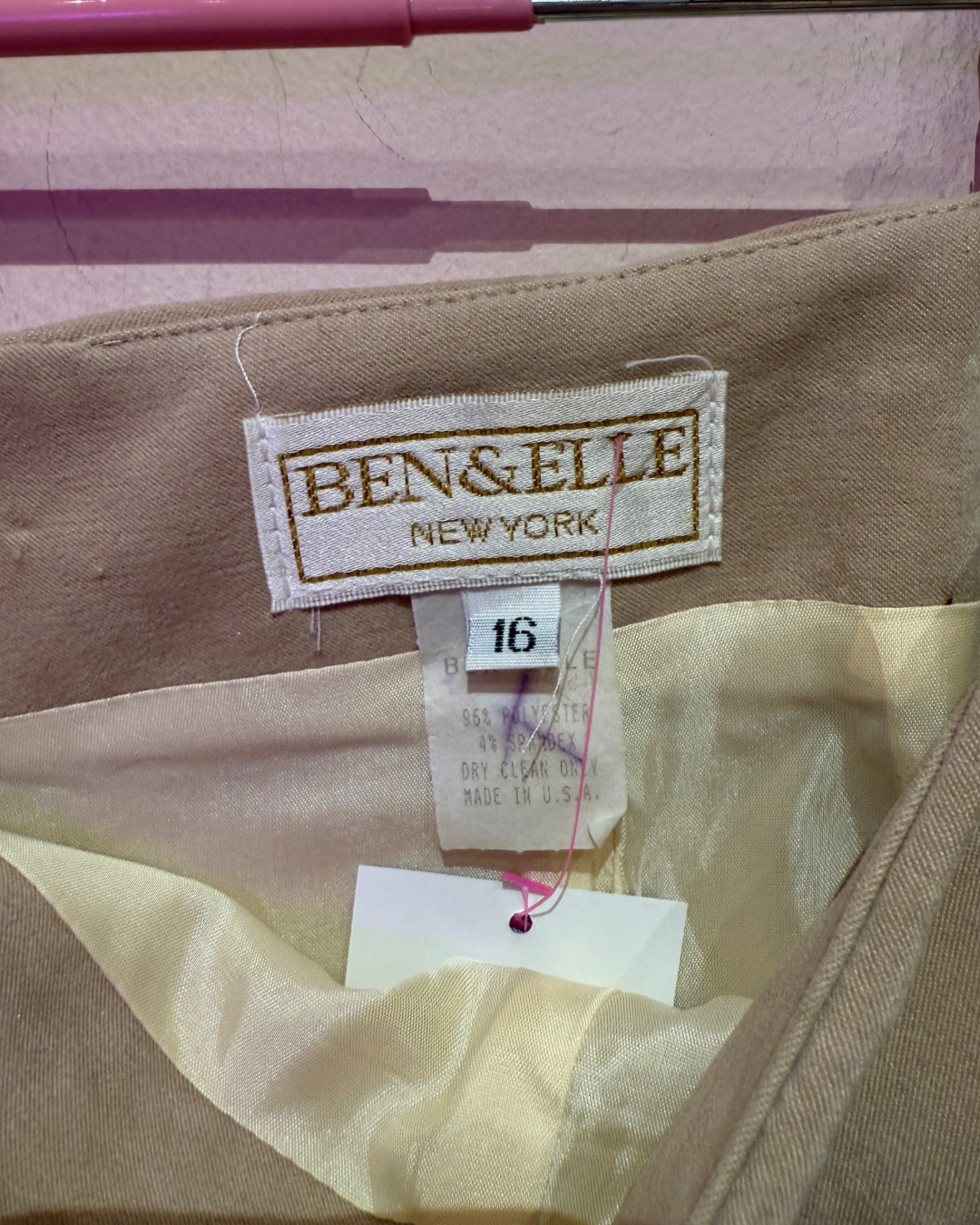 Vintage Ben & Elle Cream Sueded Column Skirt (16)