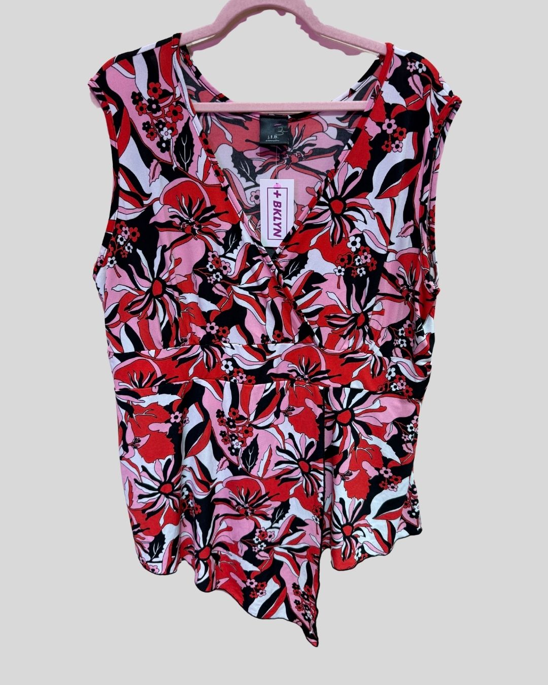 Vintage JTB Red Flower Power Tank (3X)