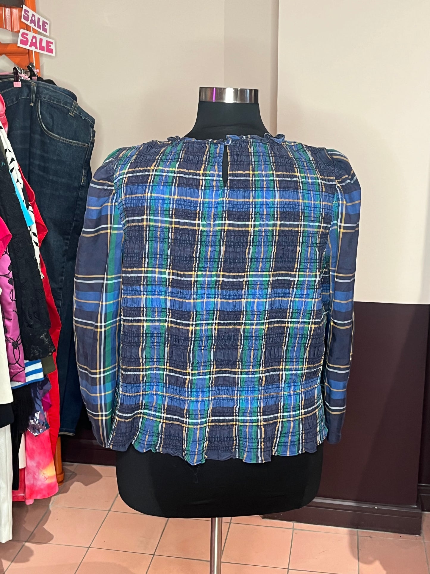 Tanya Taylor Blue Plaid Top (3x)