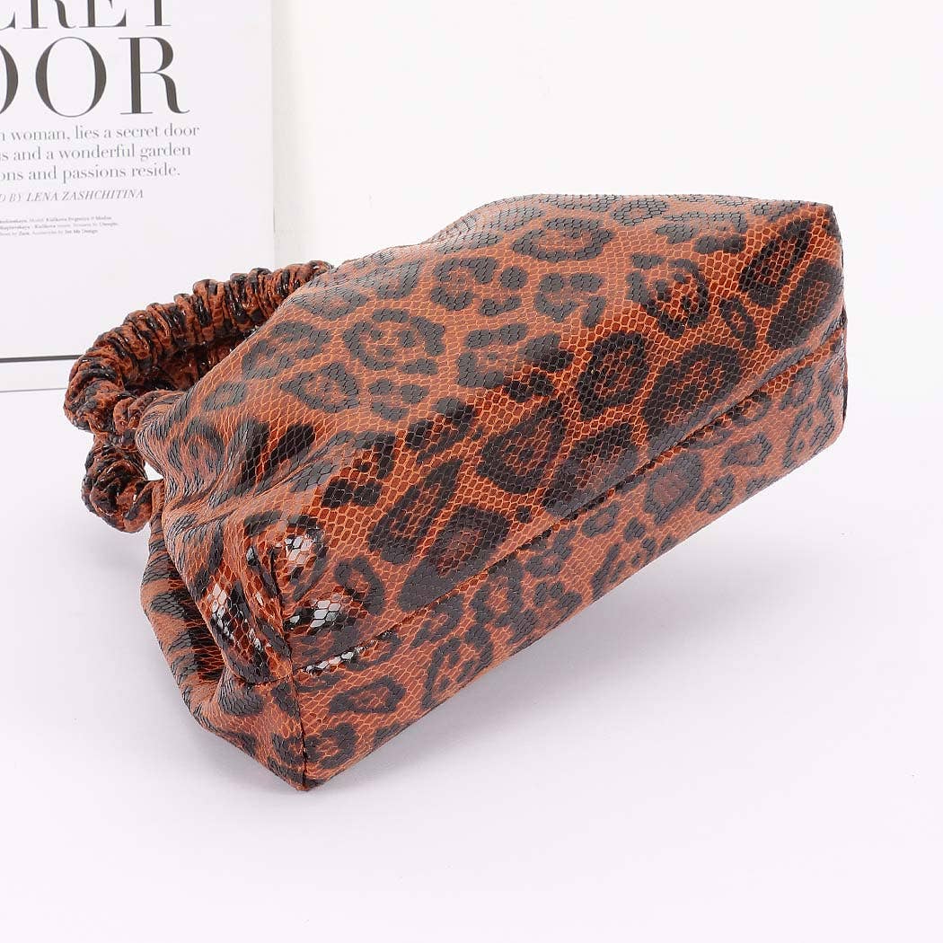 Faux Leather Lprd Metal Frame Bag: LEO