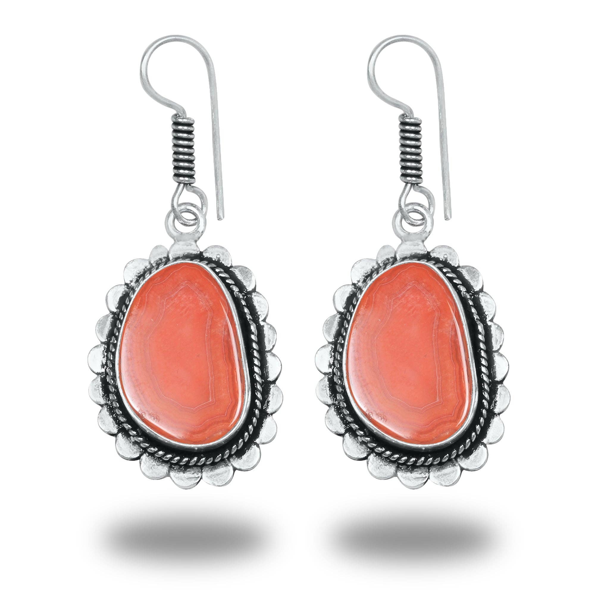 Boho Designer Earrings – Silver-Plated, Handmade, Assorted Gemstones | Wholesale: Pack of 20