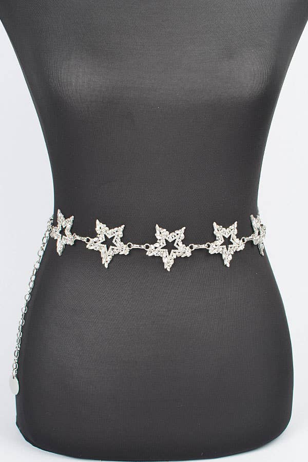 Glass Star Plus Size Chain Belt: SL