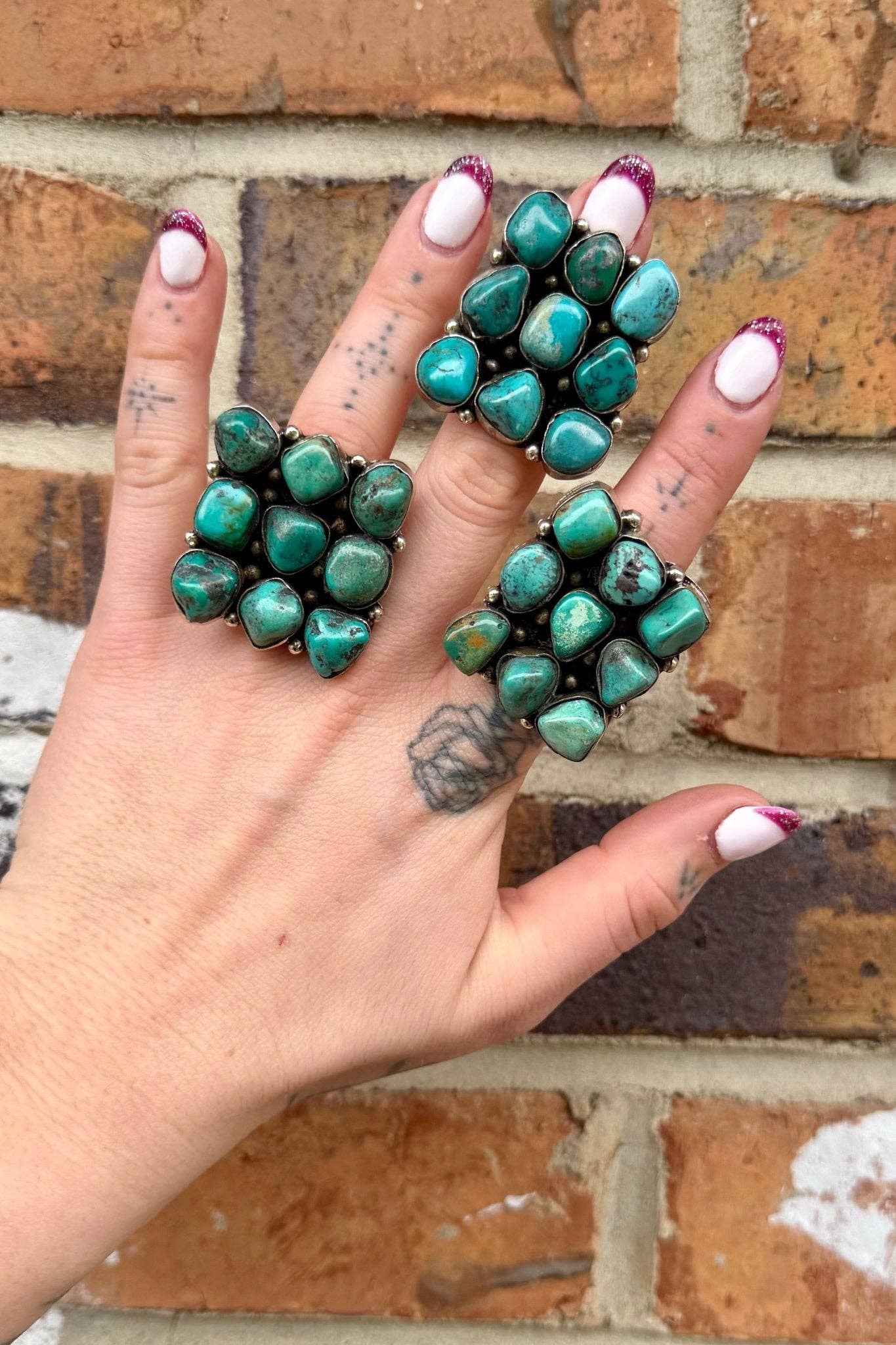 Med Turquoise Cubed Ring: 4
