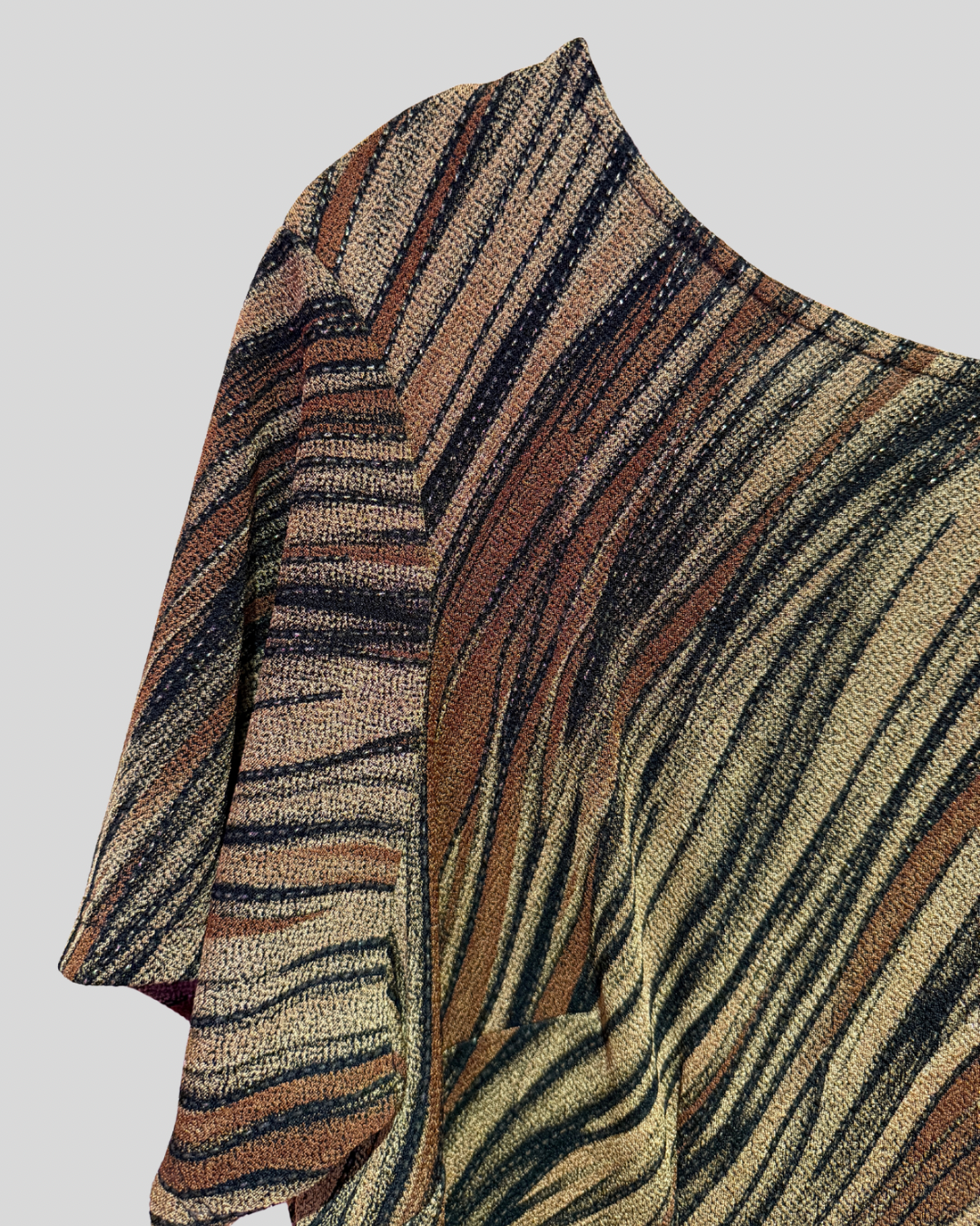 Vintage Amanda Lane Brown and Tan Animal Stripe Dress (22)