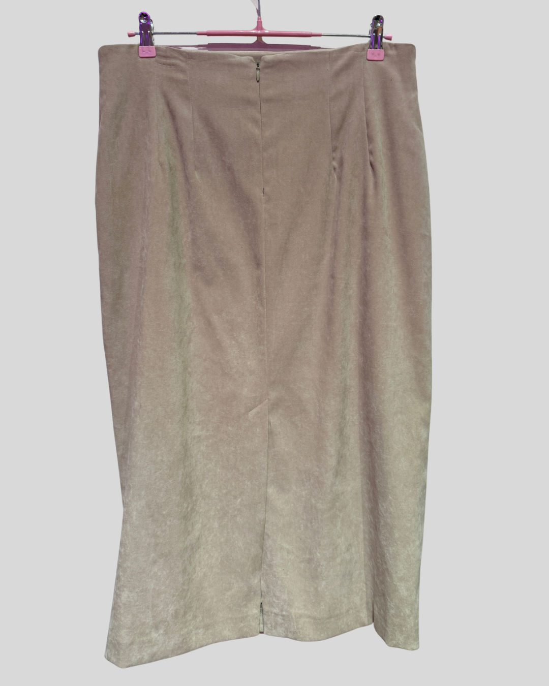 Vintage Ben & Elle Cream Sueded Column Skirt (16)