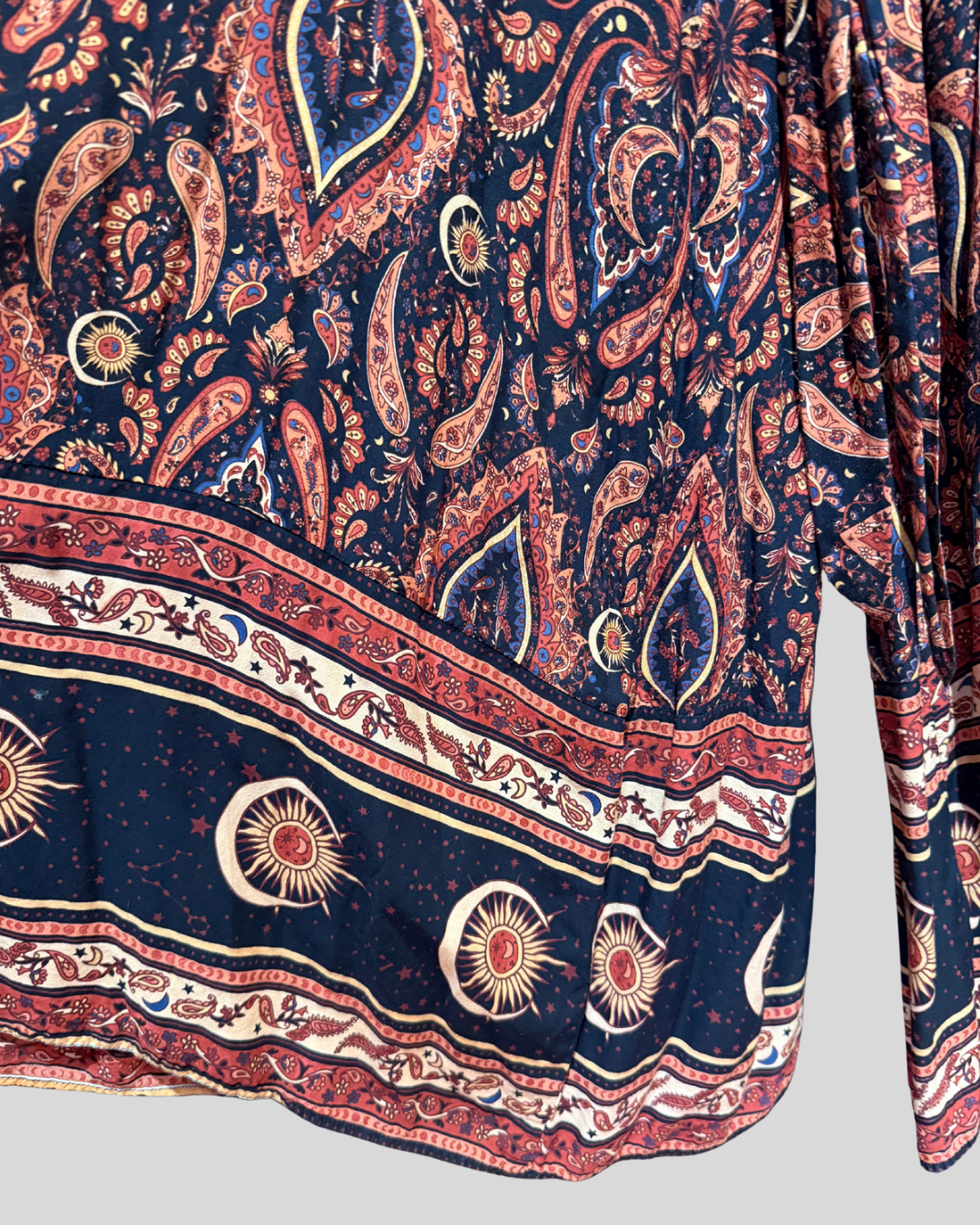 Vagary Paisley Wide Leg Palazzo Pants with Tie Waist (fits 3X)