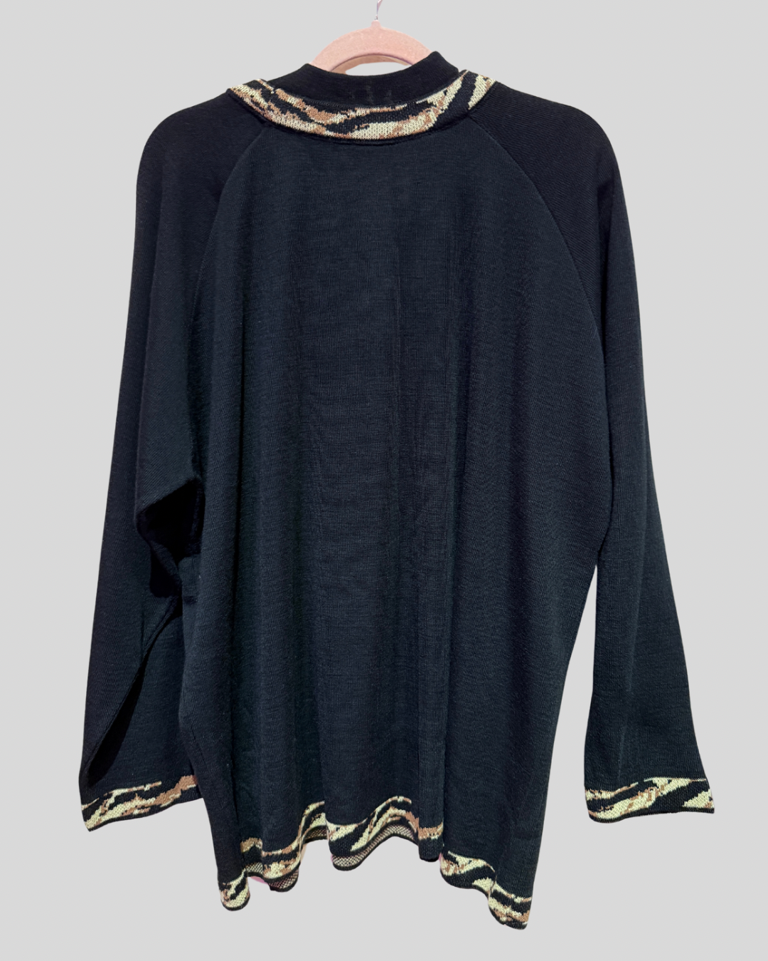 Vintage Delores Bell NWT Wool Blend Black and Animal Pullover (3X)
