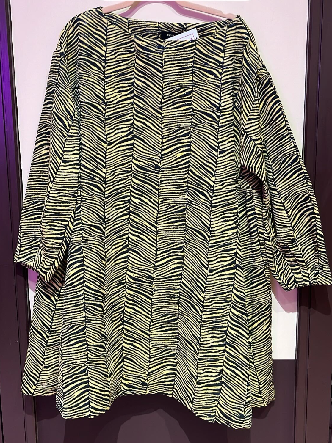 RESALE RACHEL COMEY NWT yellow zebra dress (fits 16/18)